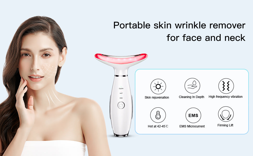 Neck Face Massager, Skin Care Face Massage Tool, 3-in-1 Facial